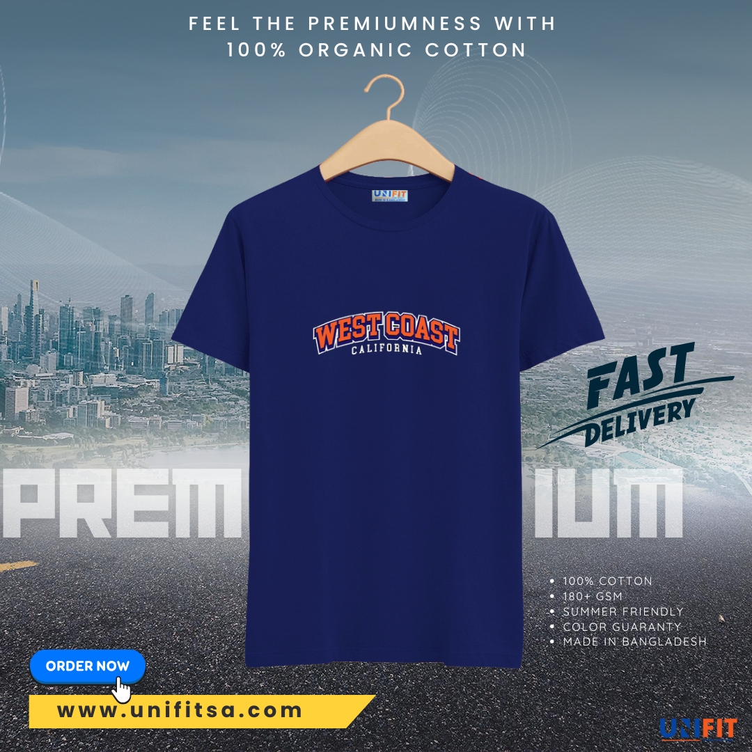 west coast  premium cotton t-shirt