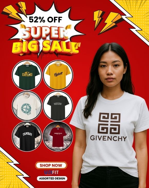 unisex cotton t-shirt assorted color 5pcs bundle 52% off