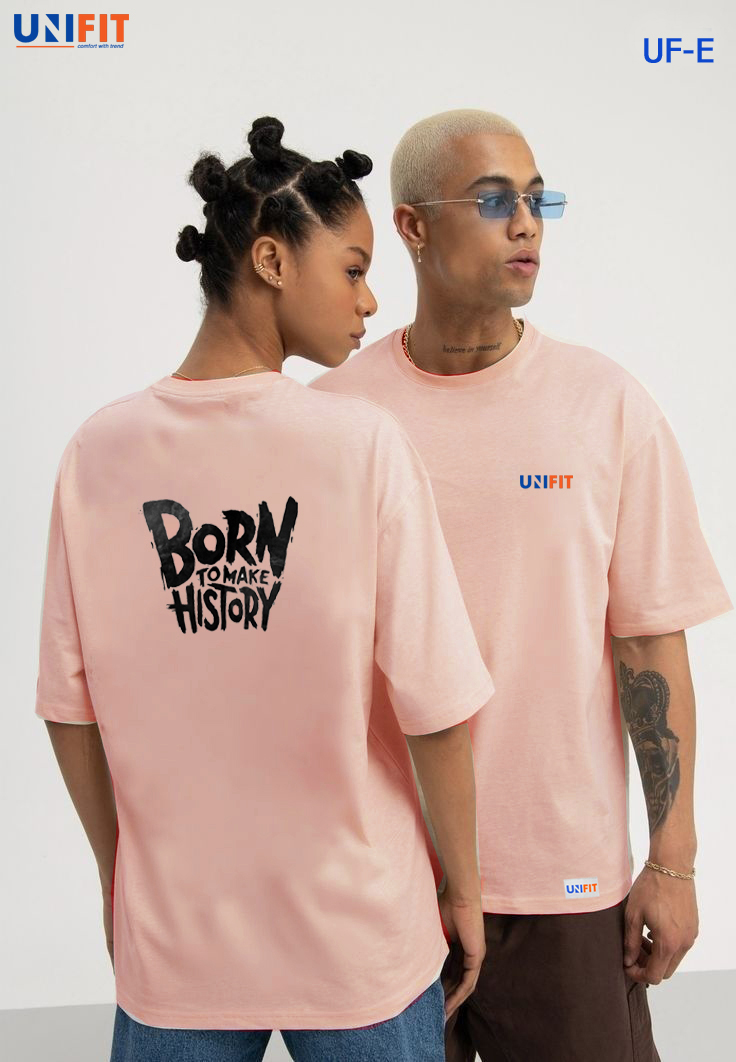 born drop shoulder over size t shrit model uf- d pale Rose
